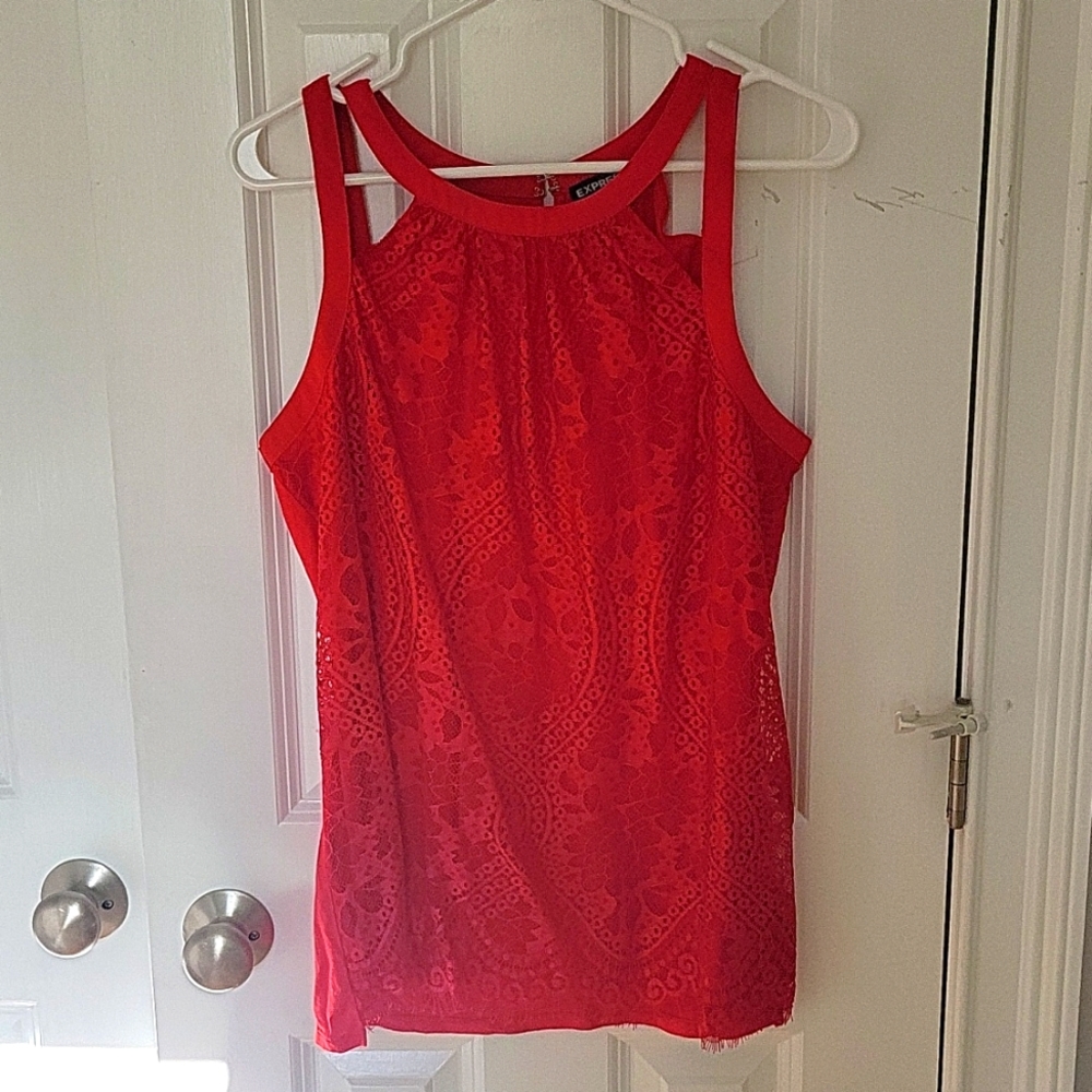 Red tank blouse